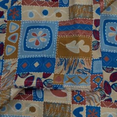 Fawn Colour Habutai Silk Printed Fabric