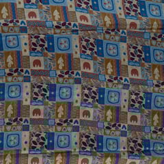 Fawn Colour Habutai Silk Printed Fabric
