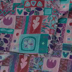 Peach Colour Habutai Silk Digital Printed Fabric