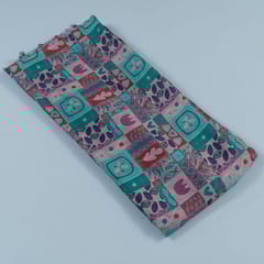 Peach Colour Habutai Silk Digital Printed Fabric