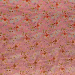 Pink Colour Pure Chinon Chiffon Digital Printed Fabric