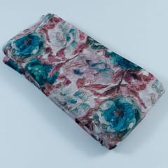 Grey Colour Pure Chinon Chiffon Digital Printed Fabric