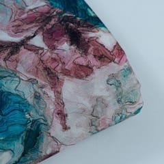 Grey Colour Pure Chinon Chiffon Digital Printed Fabric