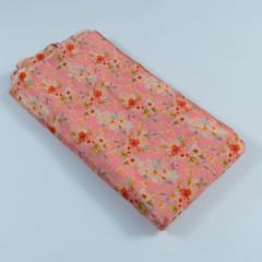 Pink Colour Pure Chinon Chiffon Digital Printed Fabric