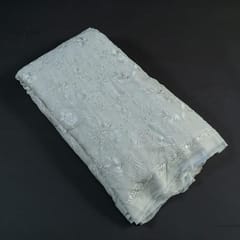 Dyeable Georgette Thread Embroidered Fabric