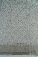 Dyeable Georgette Zari and Sequins Embroidered Fabric