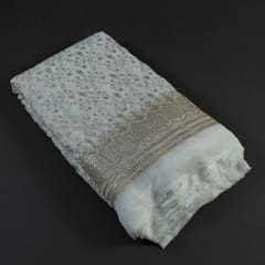 Dyeable Georgette Zari and Sequins Embroidered Fabric