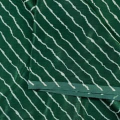 Green Colour Mashru Silk Ajrakh Printed Fabric