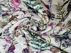 Georgette White MultiColour Floral