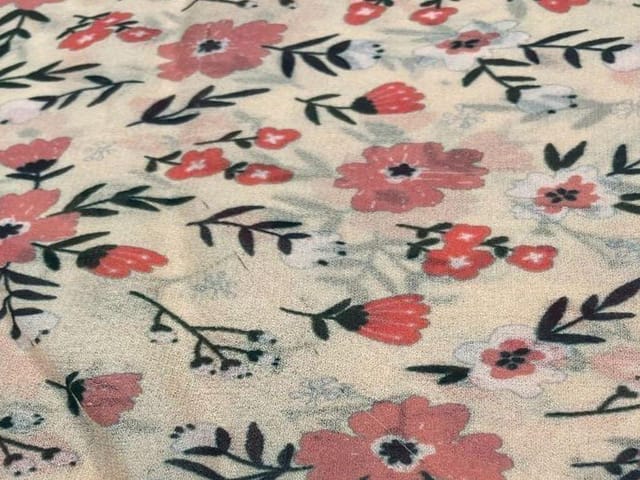 Georgette Peach Pink Floral