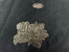 Dyeable Pure Organza White Golden Zari Floral Motifs