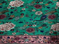 Chiffon Green Peacocks