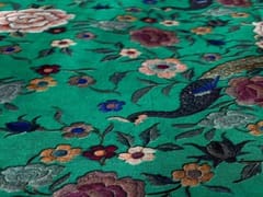 Chiffon Green Peacocks