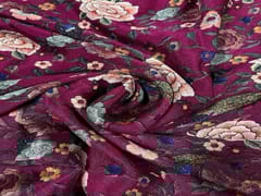 Chiffon Dark Purple Peacocks