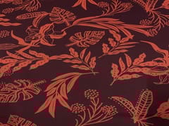 Printed Georgette Brown Orange Leaves