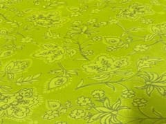 Printed Georgette Lime Green Floral