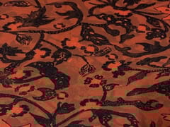 Printed Georgette Rust Orange Leaves