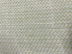 Printed Cotton Mul Green Geometric Stripes