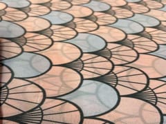 Printed Crepe Peach Lavender Geometric