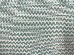 Printed Cotton Mul Dull Blue Geometric Stripes