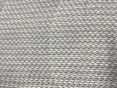 Printed Cotton Mul Light Grey Geometric Stripes