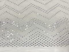 Dyeable Embroidered Georgette White Chevron