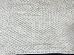 Dyeable Cotton Zari White Golden Circles