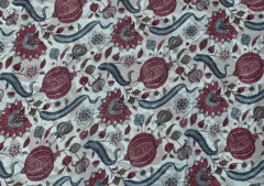 Georgette Light Blue Dark Pink Floral