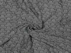 Georgette Black Off White Geometric