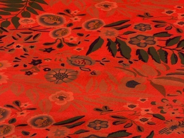 Printed Georgette Orange Floral