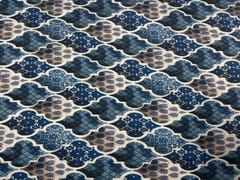 Pure Dupion Silk Blue Geometric