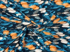 Corduroy Navy Blue Leaves