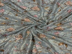 Embroidered Georgette Sky Blue Floral