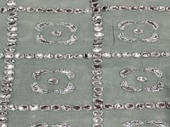Embroidered Georgette Sea Green Silver Geometric