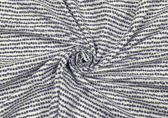 Printed Cotton Slub White Blue Abstract