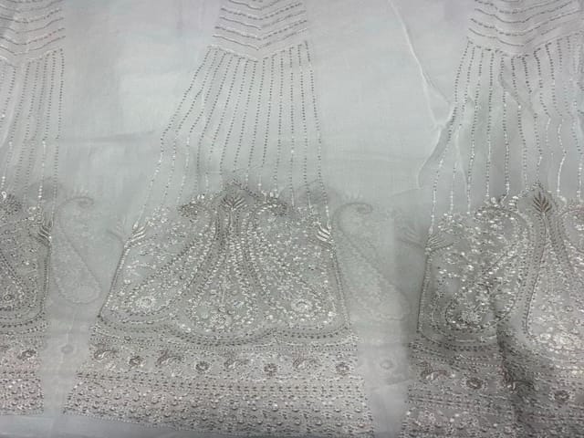 Dyeable Georgette Kali White Paisleys 1