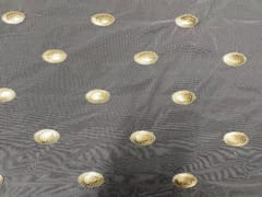 Dyeable Embroidered Net White Golden Circles 1