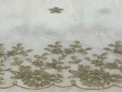 Dyeable Embroidered Chiffon White Golden Floral Borders