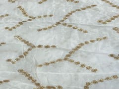 Dyeable Embroidered Chiffon White Abstract