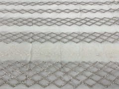 Dyeable Embroidered Chiffon White Geometric Stripes