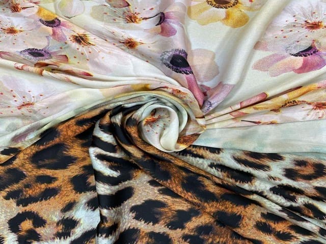 Printed Imported Satin Flowers Tiger