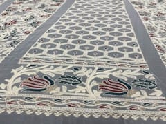 Dyeable Georgette Kali White Blue Red Flowers