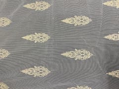 Dyeable Embroidered Net White Floral Motifs