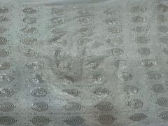 Dyeable Embroidered Georgette White Geometric 1