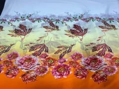 Imported Georgette Orange Ombre Floral