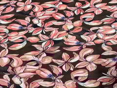 Printed Georgette Brown Pink Floral