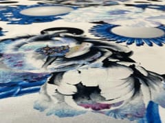 Imported Georgette White Blue Floral