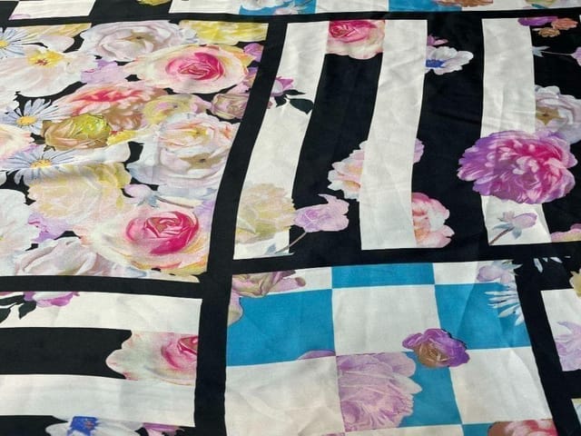 Printed Imported Satin MultiColour Floral 4