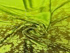 Printed Imported Satin Green Floral 1