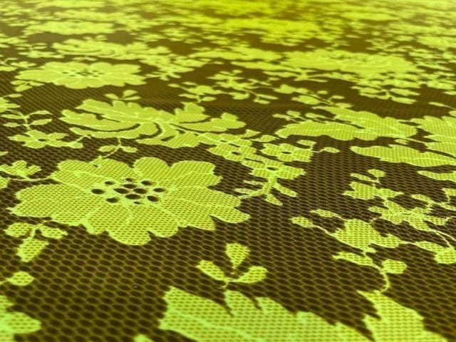 Printed Imported Satin Green Floral 1